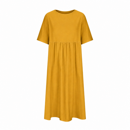 WOMEN'SCASUALSUMMERPLEATED    LINENMAXIDRESS