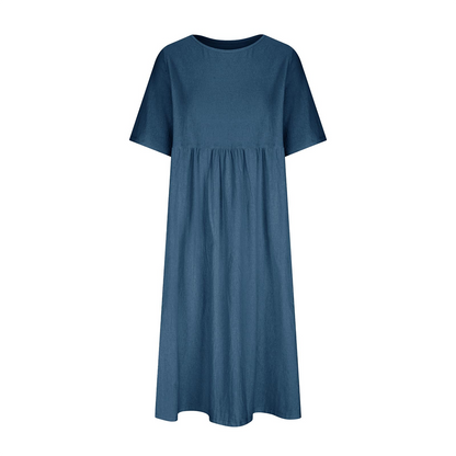 WOMEN'SCASUALSUMMERPLEATED    LINENMAXIDRESS