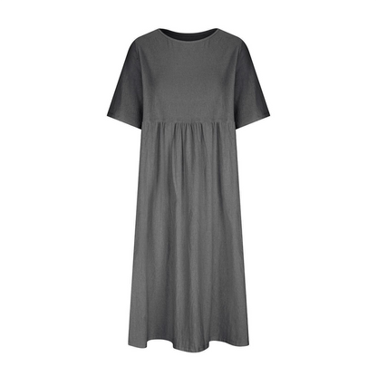 WOMEN'SCASUALSUMMERPLEATED    LINENMAXIDRESS