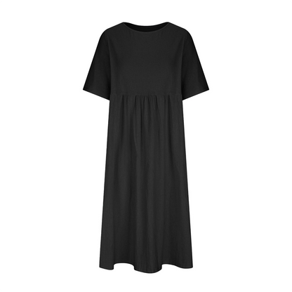 WOMEN'SCASUALSUMMERPLEATED    LINENMAXIDRESS