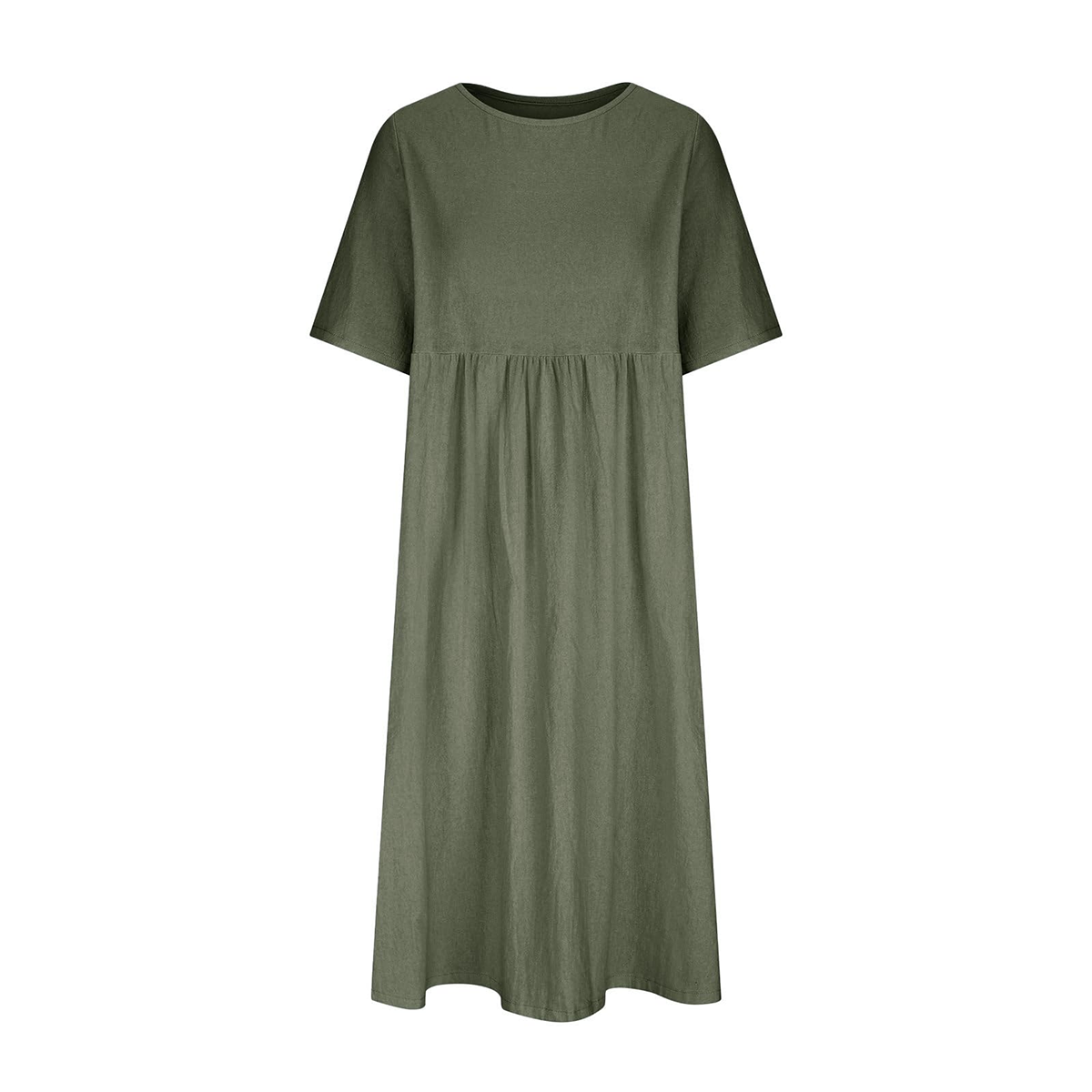WOMEN'SCASUALSUMMERPLEATED    LINENMAXIDRESS