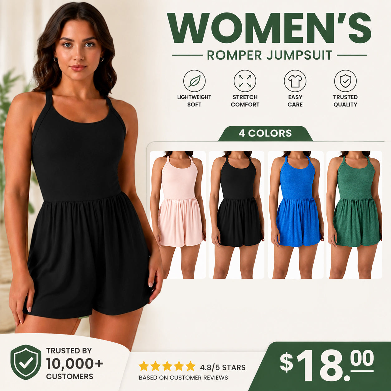 🔥 Women's Pocket 2-in-1 Romper | The Outfit You'll Reach For Again and Again