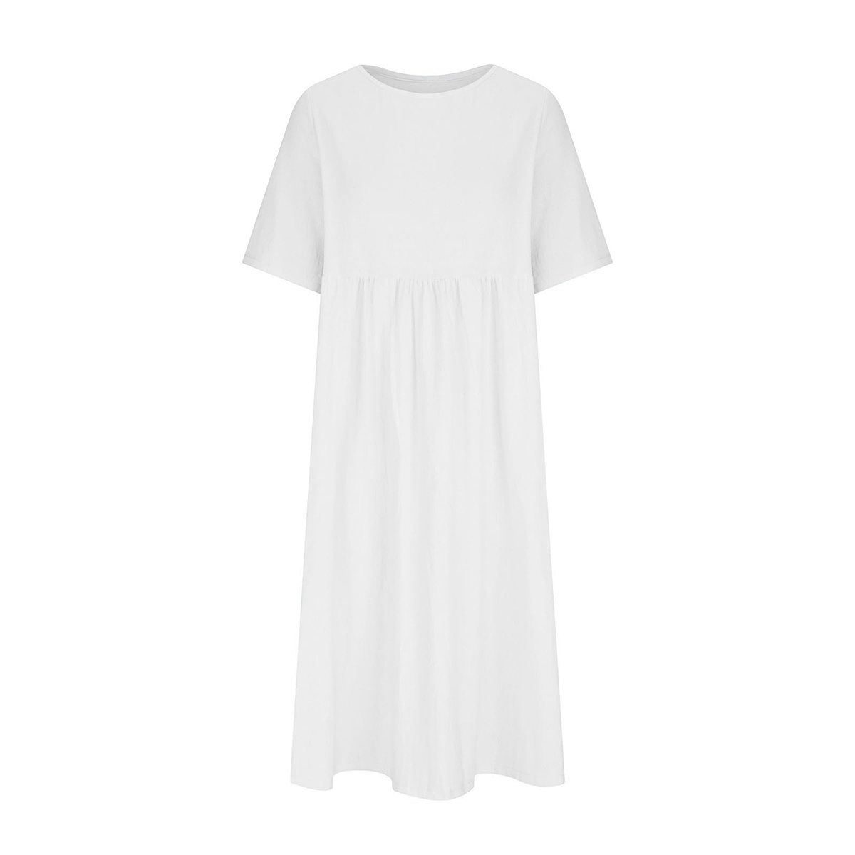 WOMEN'SCASUALSUMMERPLEATED    LINENMAXIDRESS