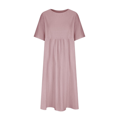 WOMEN'SCASUALSUMMERPLEATED    LINENMAXIDRESS